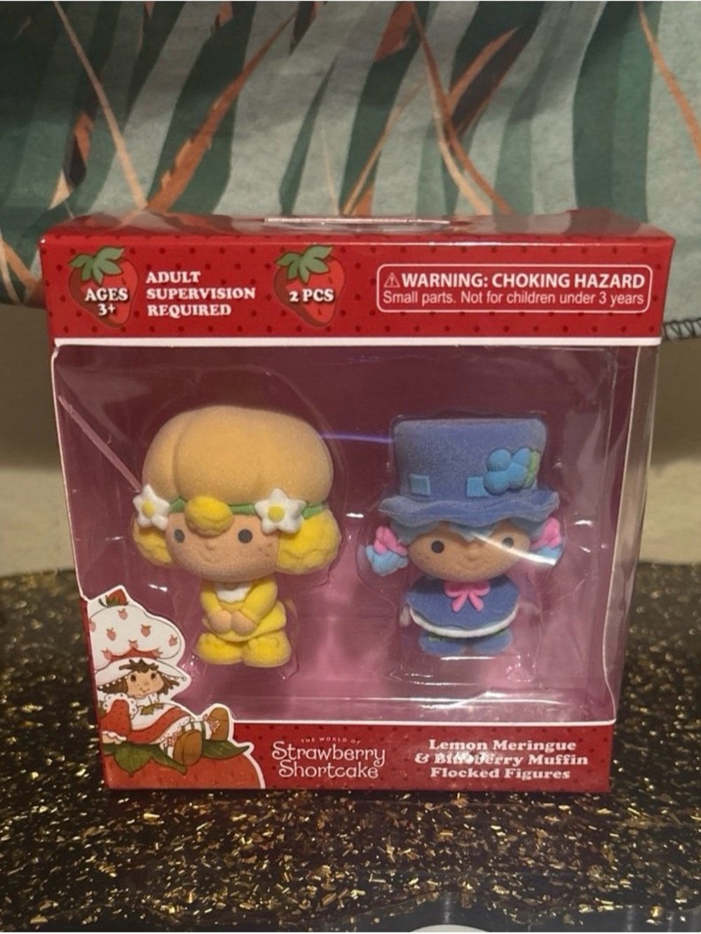 Lemon Meringue & Blueberry Muffin Flocked Kids Toy Set - Yellow & Blue